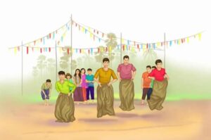 Khmer Traditional Games, Jumping Bag racing © UYFC